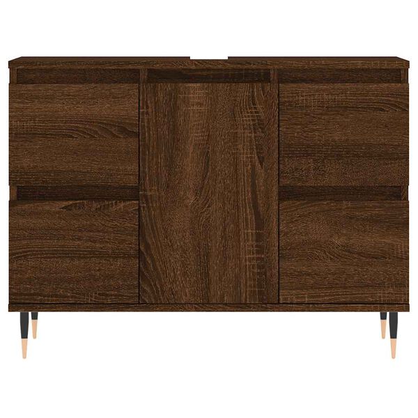 vidaXL Ντουλάπι Μπάνιου Καφέ Δρυς 80 x 33 x 60 εκ. Επεξεργασμένο Ξύλο