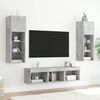vidaXL Έπιπλα Τοίχου Τηλεόρασης 5 τεμ. LED Γκρι Σκυρ. από Επεξ. Ξύλο
