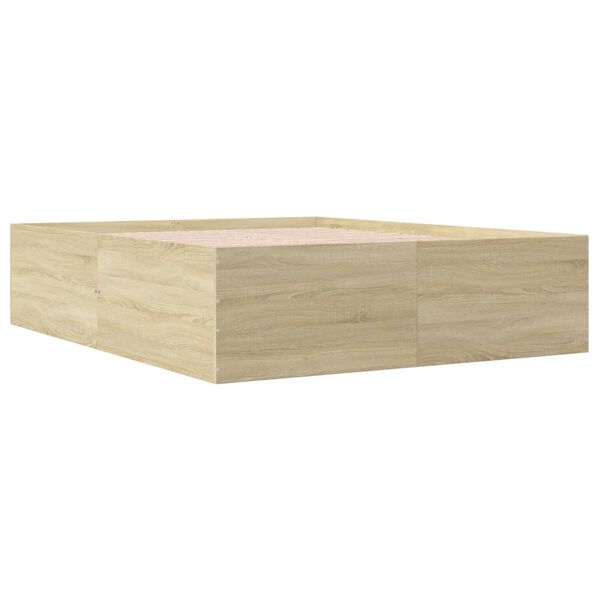 vidaXL Πλαίσιο Κρεβατιού Sonoma Δρυς 150x200 εκ. Επεξεργασμένο Ξύλο