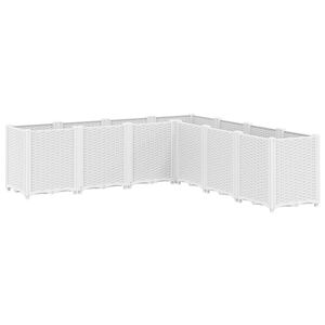 vidaXL Ζαρντινιέρα Κήπου Λευκή 160x160x53 εκ. Πολυπροπυλένιο