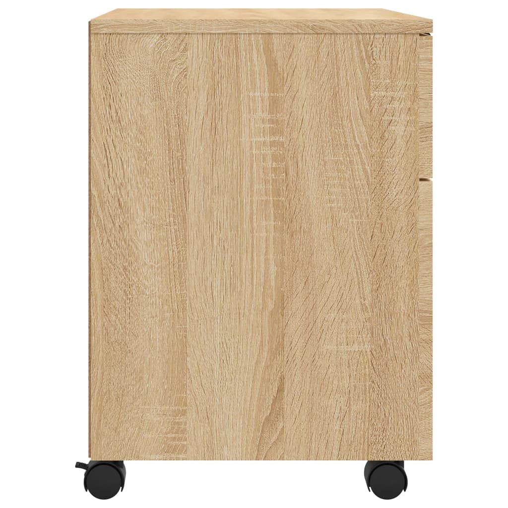 vidaXL Αρχειοθήκη Φορητή Sonoma Δρυς 45x38x54 εκ. Επεξ. Ξύλο με Ρόδες