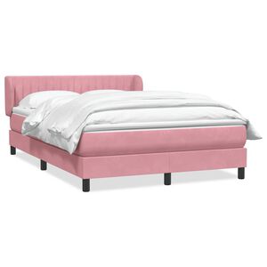 vidaXL Box Spring &kappa;&rho;&epsilon;&beta;ά&tau;&iota; &mu;&epsilon; &sigma;&tau;&rho;ώ&mu;&alpha; &rho;&omicron;&zeta; 140x220 cm &Beta;&epsilon;&lambda;&omicron;ύ&delta;&iota;&nu;&omicron;