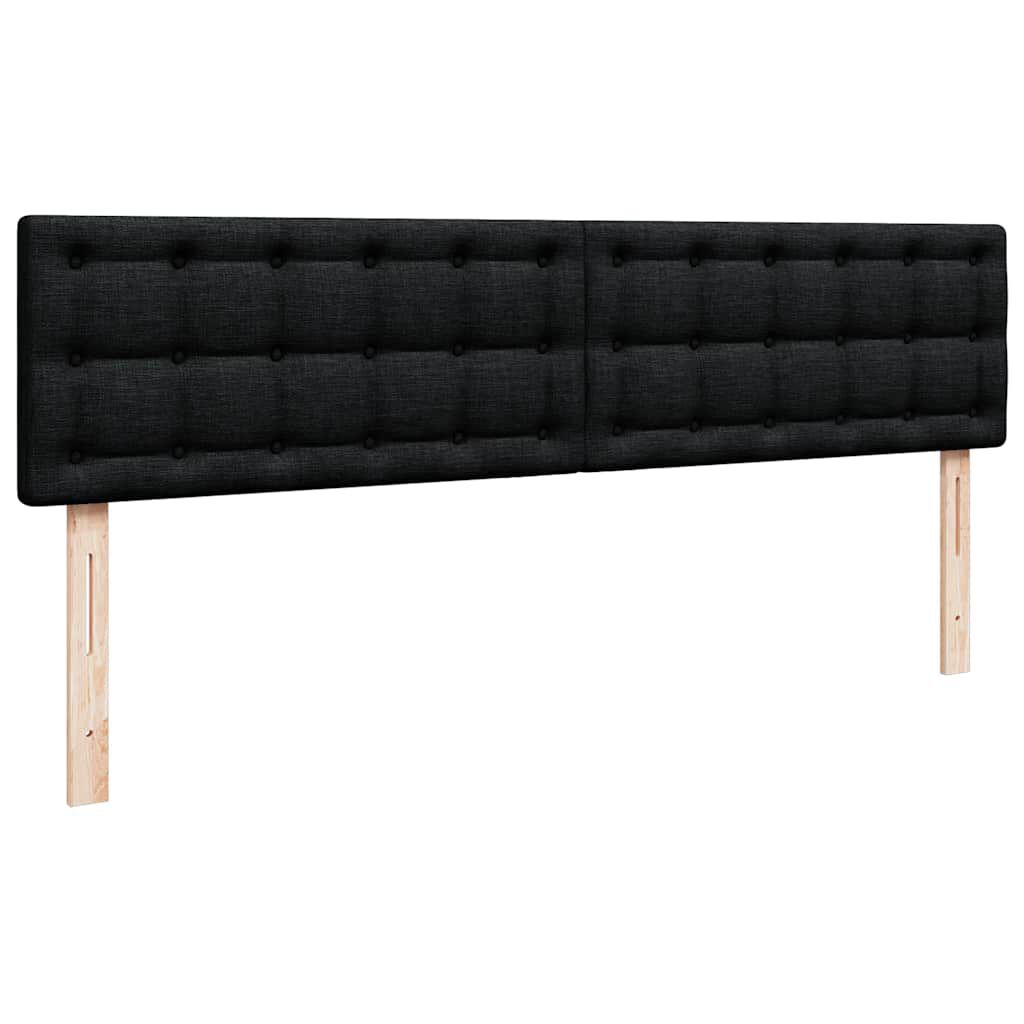 vidaXL Οθωμανικό κρεβάτι με στρώματα & LEDs Μαύρο 200x200cm ύφασμα