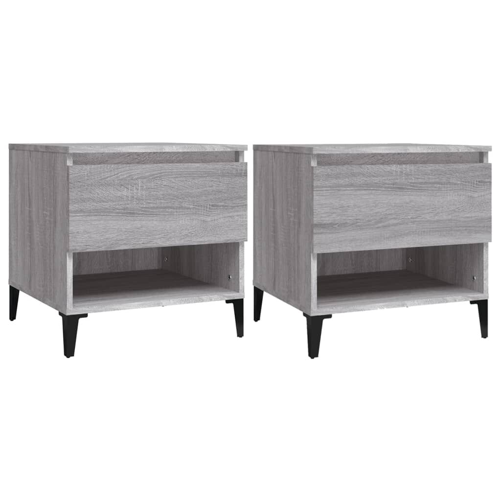 vidaXL Βοηθητικά Τραπέζια 2 τεμ. Γκρι Sonoma 50x46x50 εκ. Επεξ. Ξύλο