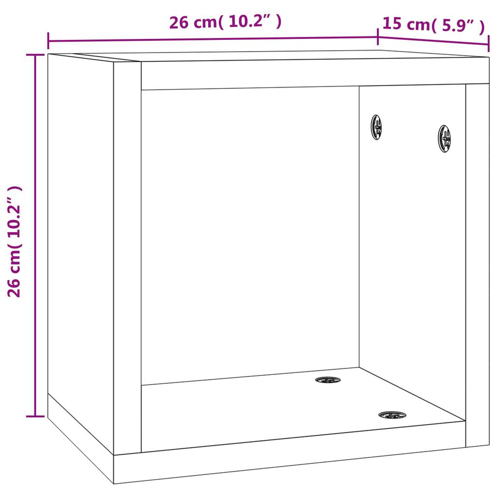 vidaXL Floating Ράφια Γκρι σονομά MDF Μεσαία Επιτοίχια Floating Ράφια