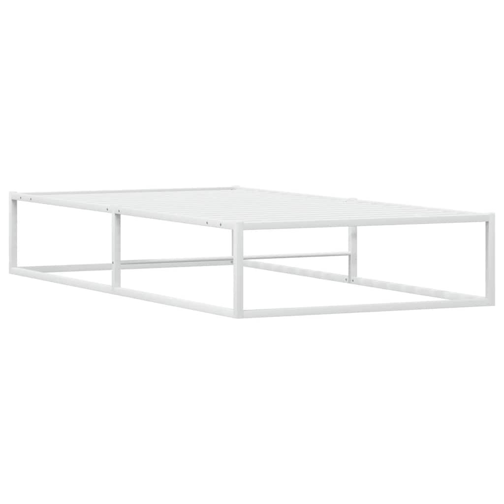 vidaXL Πλαίσιο κρεβατιού χωρίς στρώμα Λευκό 90x200 cm Μεταλλικό