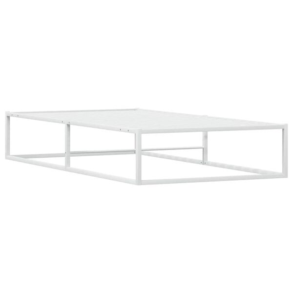 vidaXL Πλαίσιο κρεβατιού χωρίς στρώμα Λευκό 90x200 cm Μεταλλικό