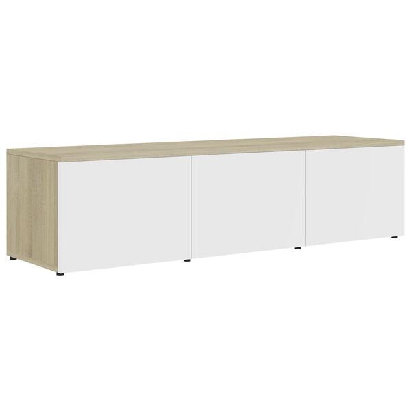 vidaXL Έπιπλο Τηλεόρασης Λευκό/Sonoma Δρυς 120x34x30 εκ. Επεξ. Ξύλο