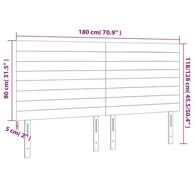 vidaXL Κεφαλάρια Κρεβατιού 4 τεμ. Μαύρο 90x5x78/88 εκ. Βελούδινο