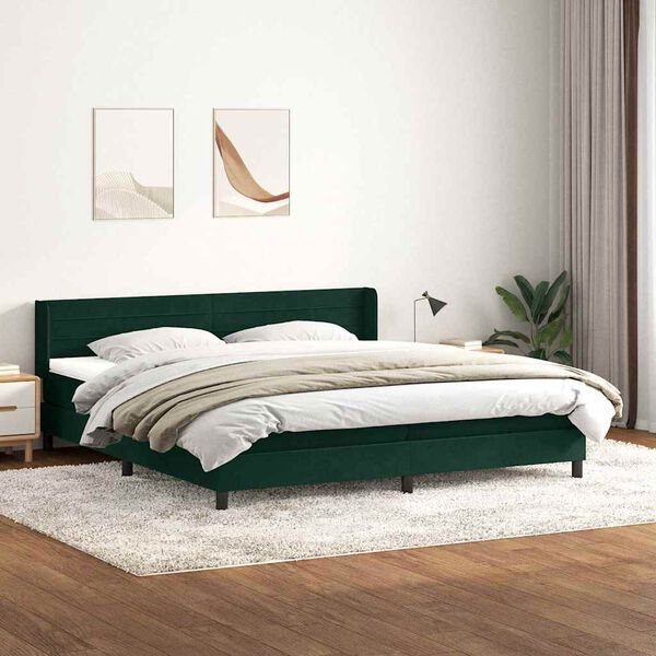 vidaXL Box Spring &kappa;&rho;&epsilon;&beta;ά&tau;&iota; &mu;&epsilon; &sigma;&tau;&rho;ώ&mu;&alpha; &sigma;&kappa;&omicron;ύ&rho;&omicron; &pi;&rho;ά&sigma;&iota;&nu;&omicron; 180x220cm &Beta;&epsilon;&lambda;&omicron;ύ&delta;&iota;&nu;&omicron;