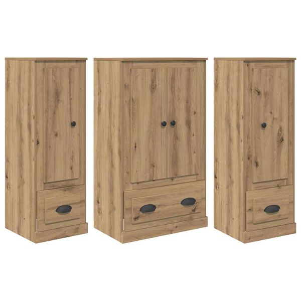 vidaXL Highboard &mu;&epsilon; &sigma;&upsilon;&rho;&tau;ά&rho;&iota; 3 pcs Artisan Oak &Epsilon;&pi;&epsilon;&xi;&epsilon;&rho;&gamma;&alpha;&sigma;&mu;έ&nu;&omicron; &xi;ύ&lambda;&omicron;