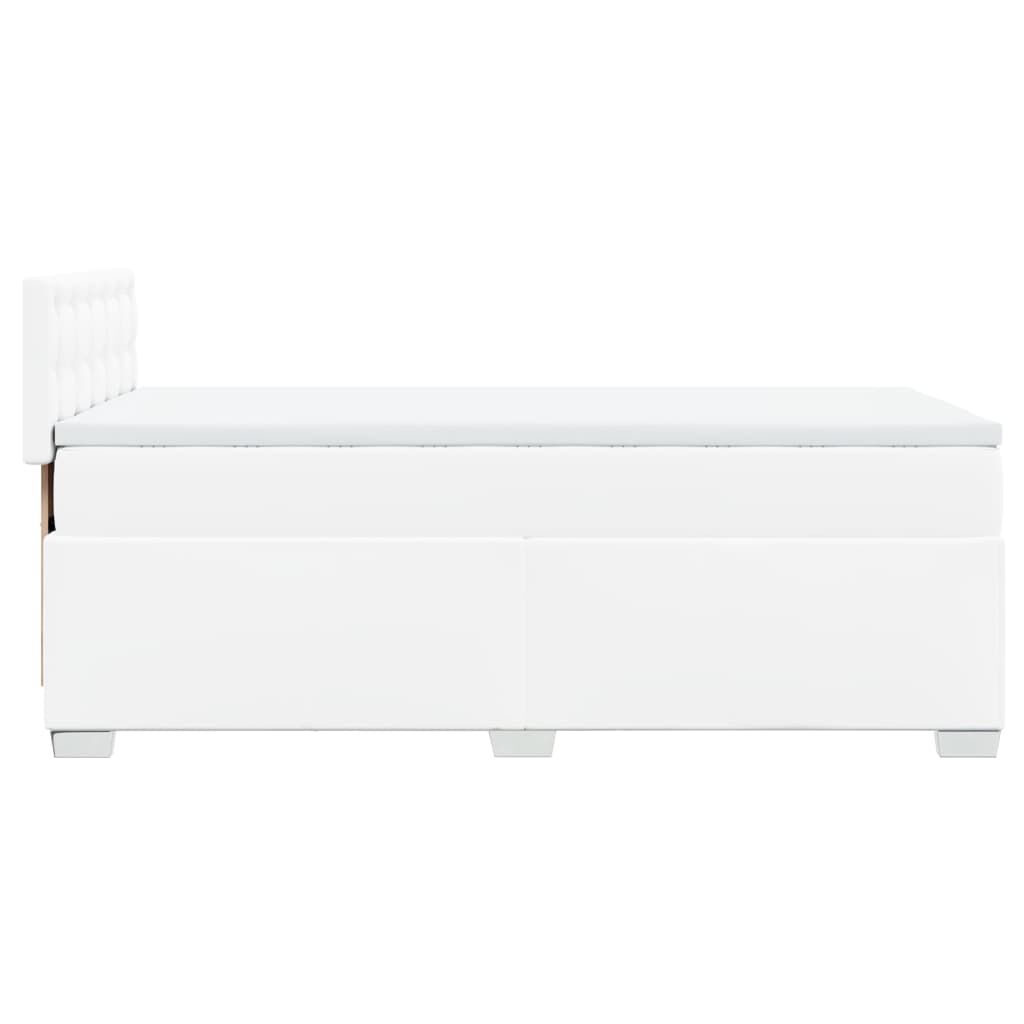 vidaXL Κρεβάτι Boxspring με Στρώμα Λευκό 80 x 200 εκ. Συνθετικό Δέρμα