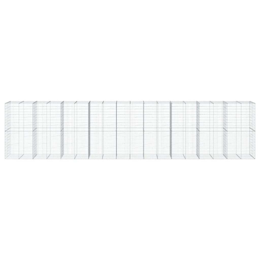 vidaXL Συρματοκιβώτιο με Κάλυμμα 900x100x200εκ από Γαλβανισμένο Χάλυβα