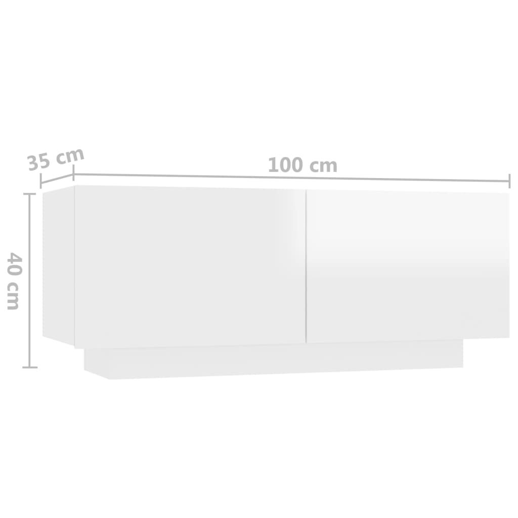 vidaXL Έπιπλο Τηλεόρασης με LED Γυαλιστερό Λευκό 260 x 35 x 40 εκ.