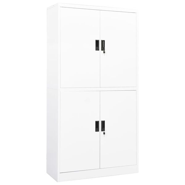 vidaXL Ντουλάπα Γραφείου 90 x 40 x 180 εκ. Λευκή Ατσάλινη