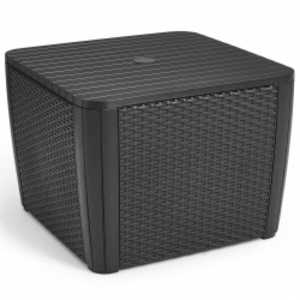 Keter Τραπεζάκι Κήπου Luzon Plus με Θέση για Ομπρέλα Χρώμα Γραφίτη