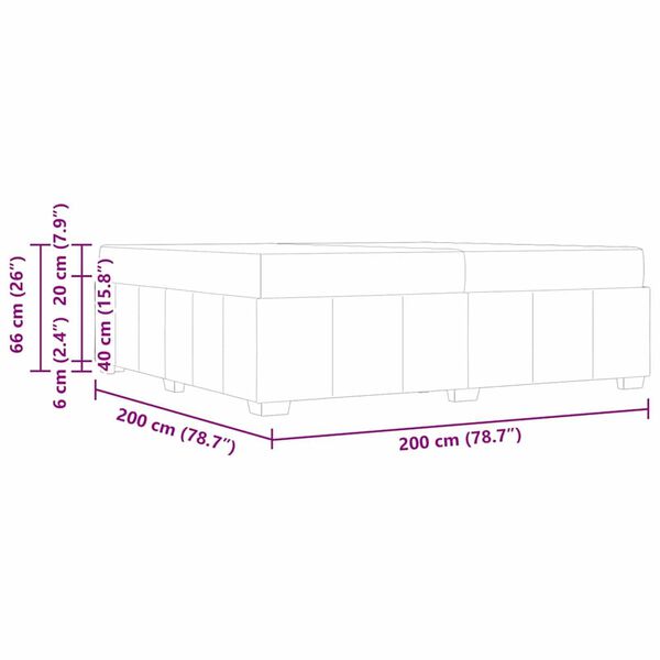 vidaXL Σκελετός Κρεβατιού Μαύρο 200 x 200 cm ύφασμα
