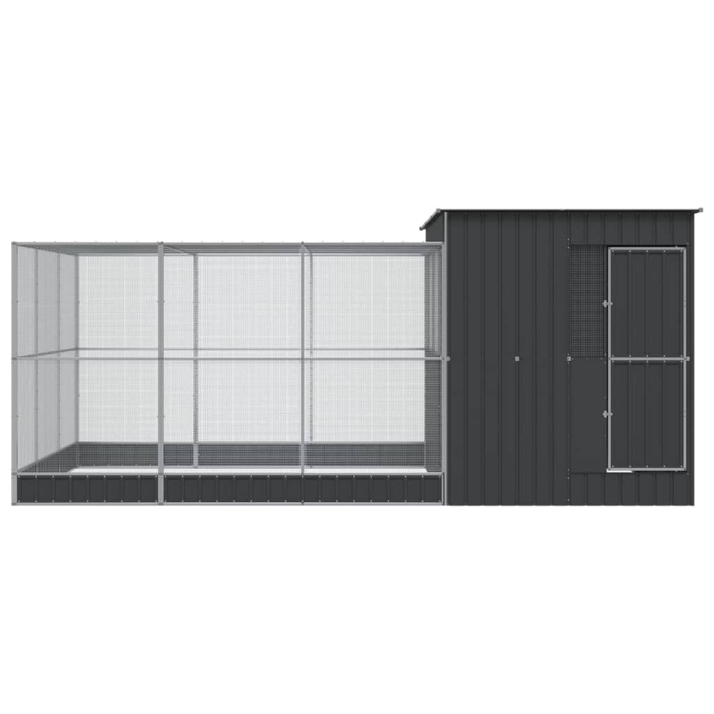 vidaXL Κλουβί με Επέκταση Ασημένιο 497x303x216 εκ. Ατσάλινο