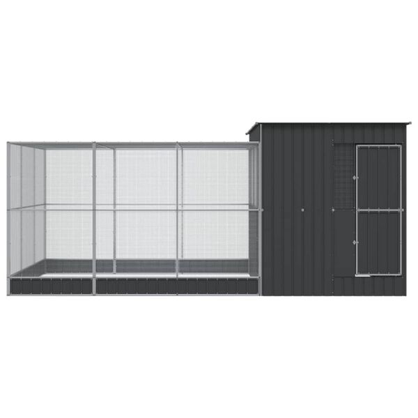 vidaXL Κλουβί με Επέκταση Ασημένιο 497x303x216 εκ. Ατσάλινο