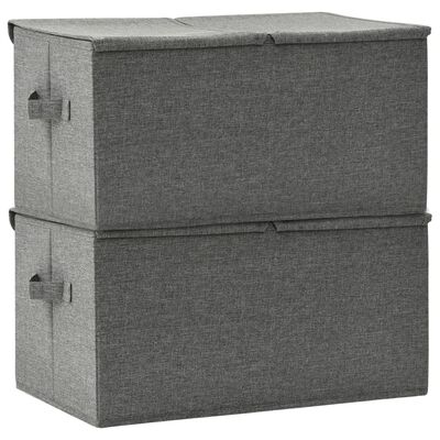 vidaXL Κουτιά Αποθήκευσης 2 τεμ. Ανθρακί 50 x 30 x 25 εκ. Υφασμάτινα