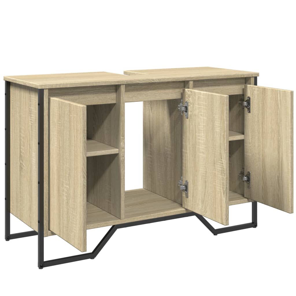 vidaXL Ντουλάπι Νιπτήρα Μπάνιου Sonoma Δρυς 91x35x60 εκ. Επεξ. Ξύλο