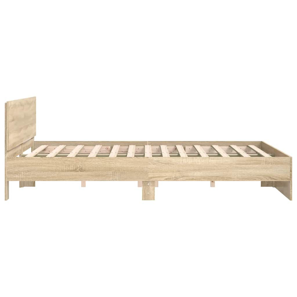 vidaXL Πλαίσιο Κρεβατιού με Κεφαλάρι Sonoma Δρυς 140x200 εκ.