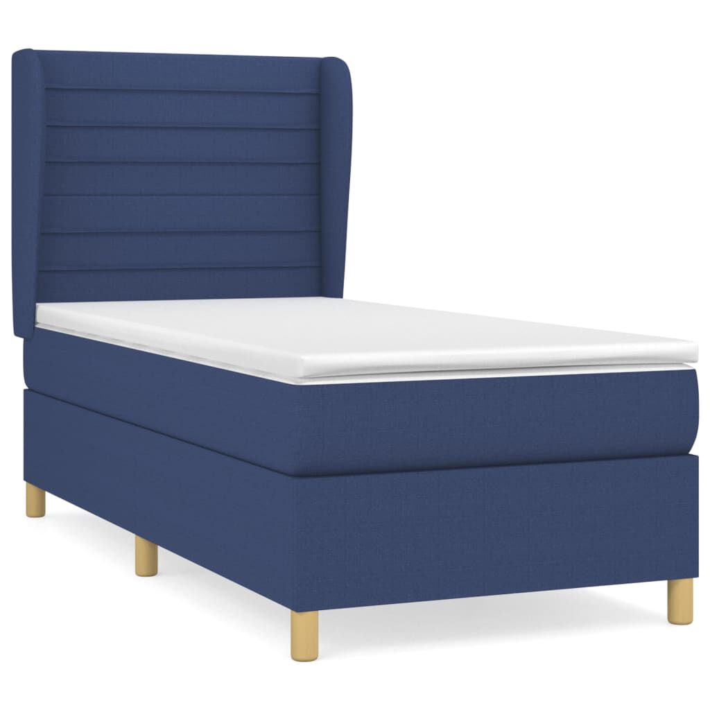 vidaXL Κρεβάτι Boxspring με Στρώμα Μπλε 80x200 εκ. Υφασμάτινο