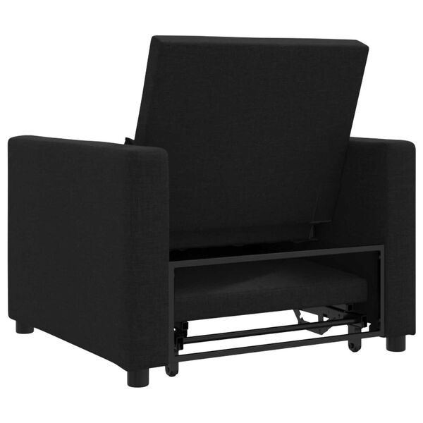 vidaXL Μονός καναπές-κρεβάτι Μαύρο 90 x 165 x 87 εκ. ύφασμα