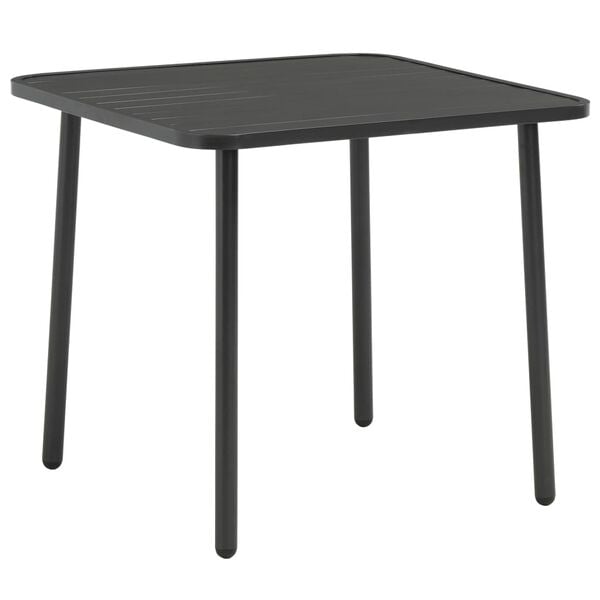 vidaXL Τραπέζι Κήπου Σκούρο Γκρι 80 x 80 x 72 εκ. Ατσάλινο