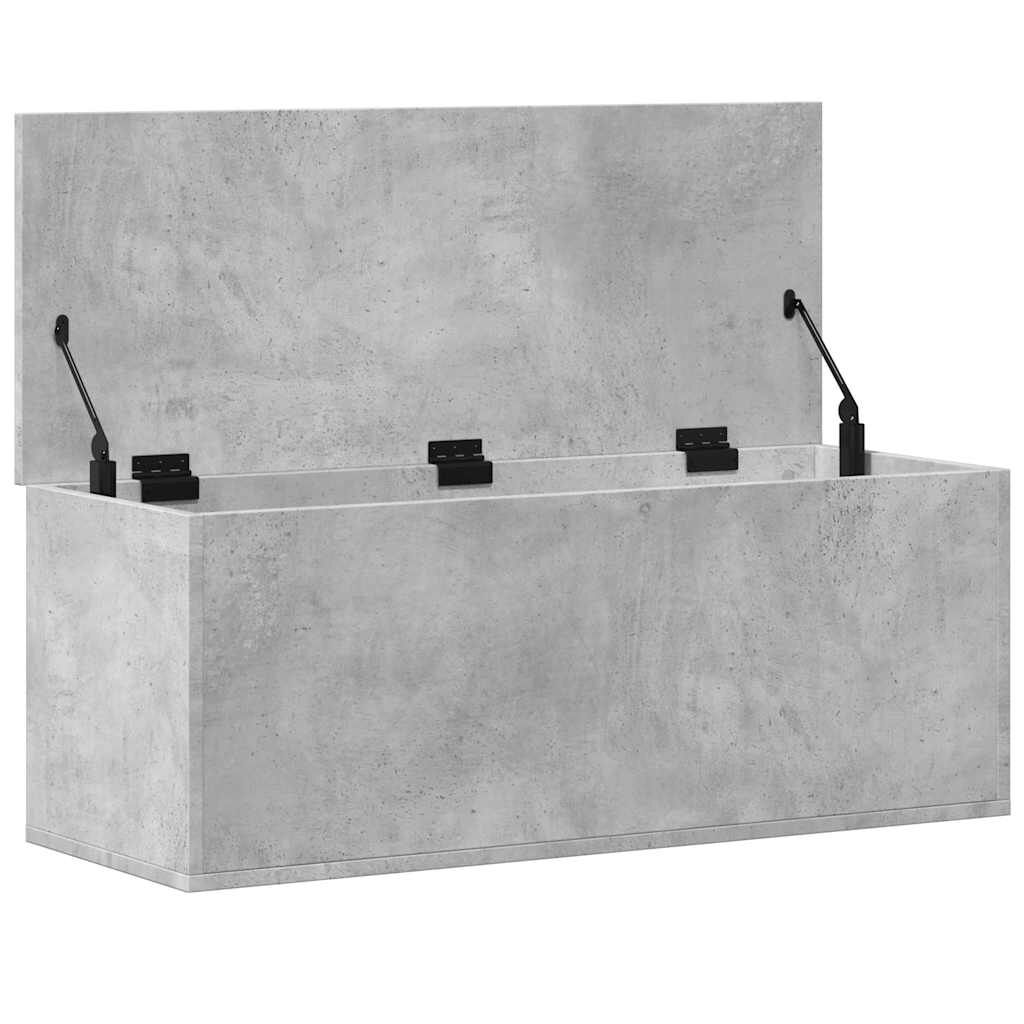 vidaXL Κουτί Αποθήκευσης Γκρι Σκυροδέματος 90x35x35 εκ. Επεξεργ. Ξύλο