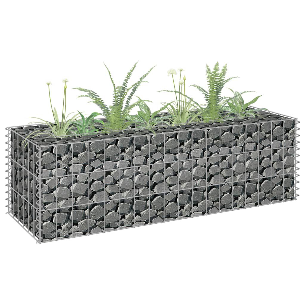 vidaXL Συρματοκιβώτιο-Γλάστρα Υπερυψωμένη 90x30x30 εκ. Γαλβ. Χάλυβας