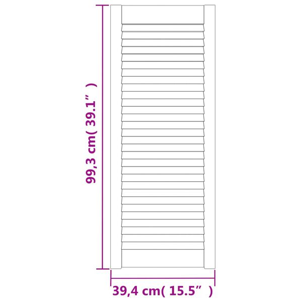 vidaXL Πορτάκια με Περσίδες 2 Τεμ. 99,3x39,4 εκ. από Μασίφ Ξύλο Πεύκου