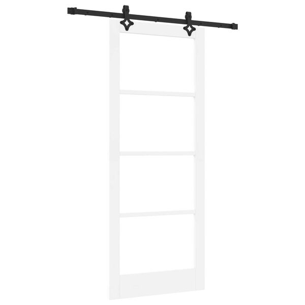 vidaXL Συρόμενη Πόρτα Λευκό 86 x 211 cm Ξύλο και μέταλλο