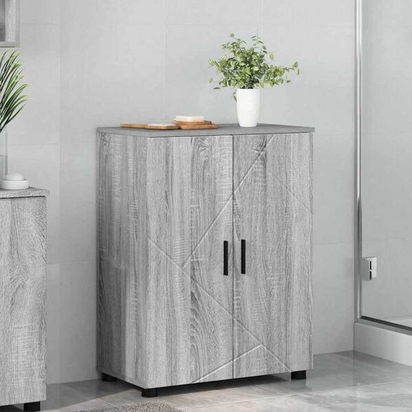 vidaXL Ντουλάπι Μπάνιου Γκρι sonoma 60 x 35 x 80 εκ Επεξεργασμένο ξύλο