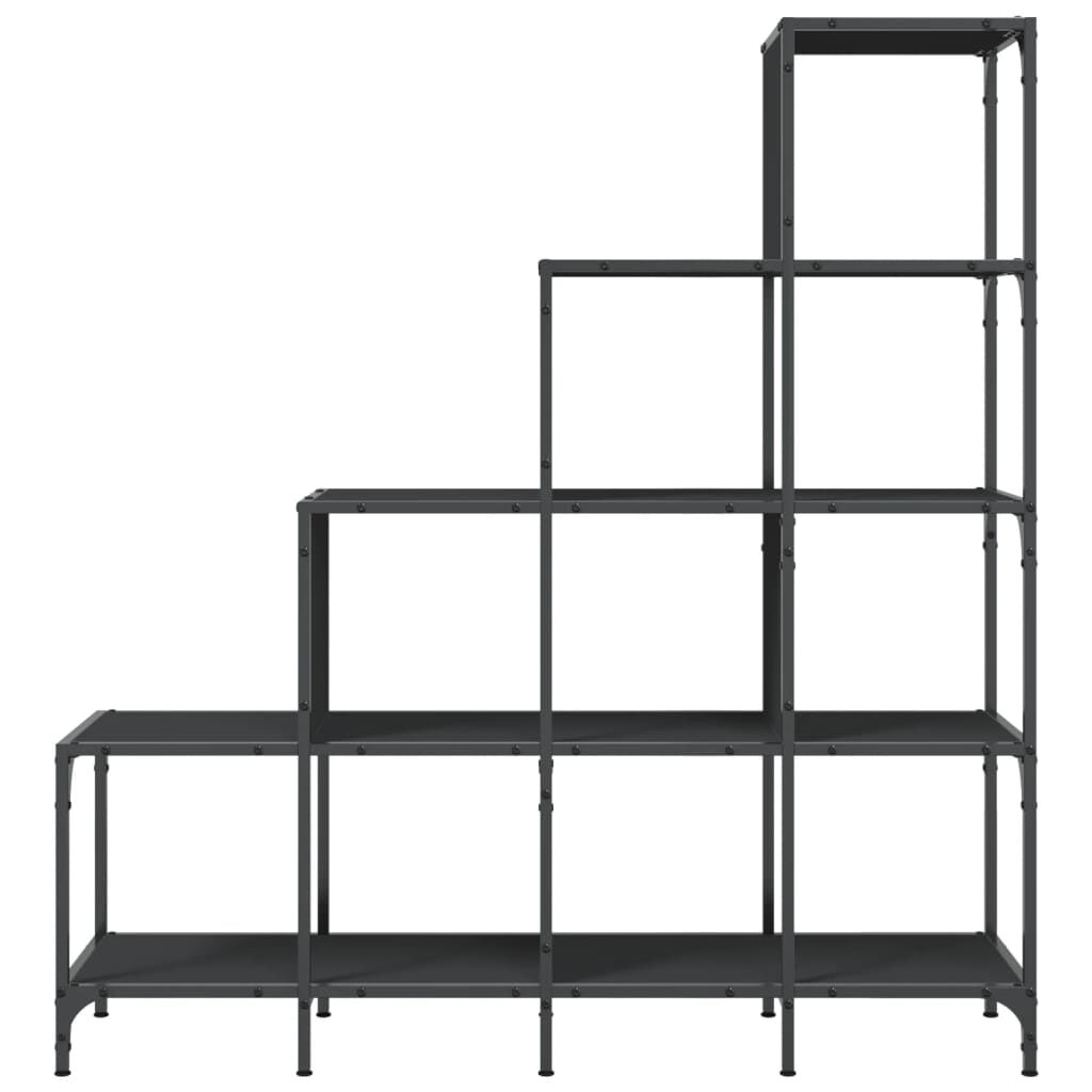 vidaXL Βιβλιοθήκη Μαύρη 122x30x132 εκ. Επεξεργασμένο Ξύλο & Μέταλλο