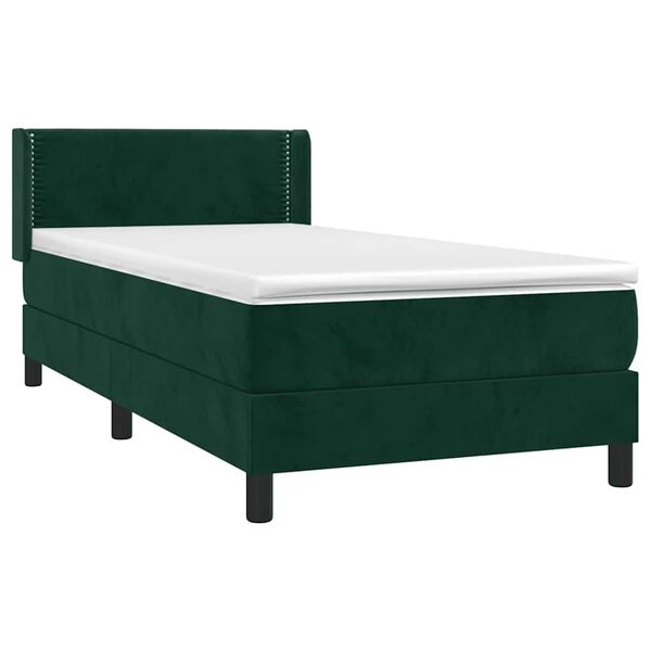 vidaXL &Kappa;&rho;&epsilon;&beta;ά&tau;&iota; Boxspring &mu;&epsilon; &Sigma;&tau;&rho;ώ&mu;&alpha; &Sigma;&kappa;&omicron;ύ&rho;&omicron; &Pi;&rho;ά&sigma;&iota;&nu;&omicron; 90x190 &epsilon;&kappa;. &Beta;&epsilon;&lambda;&omicron;ύ&delta;&iota;&nu;&omicron;