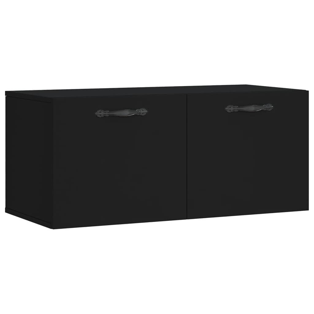 vidaXL Ντουλάπι Τοίχου Μαύρο 80 x 36,5 x 35 εκ. από Επεξεργασμένο Ξύλο
