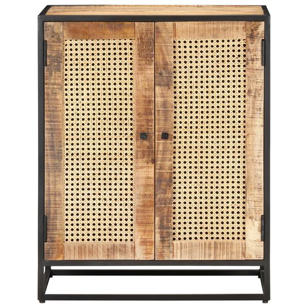 vidaXL Ντουλάπι 60x35x75 εκ. Ακατέργ. Ξύλο Μάνγκο/Φυσικό Ζαχαροκάλαμο