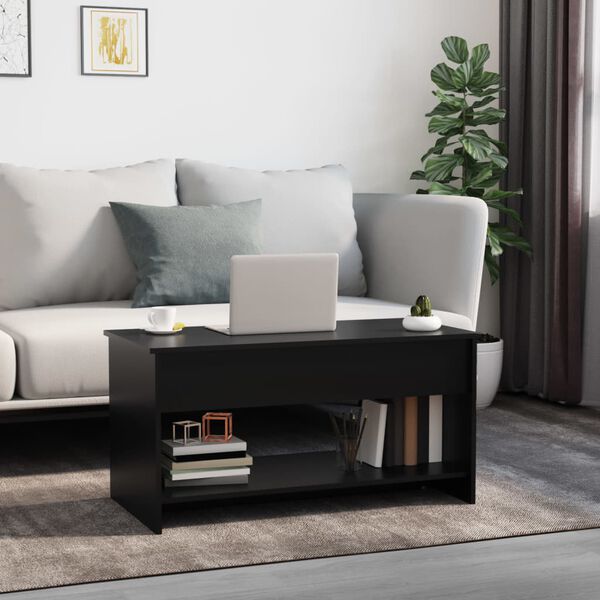 vidaXL Τραπεζάκι Σαλονιού Μαύρο 102 x 50 x 52,5 εκ. Επεξεργασμένο Ξύλο
