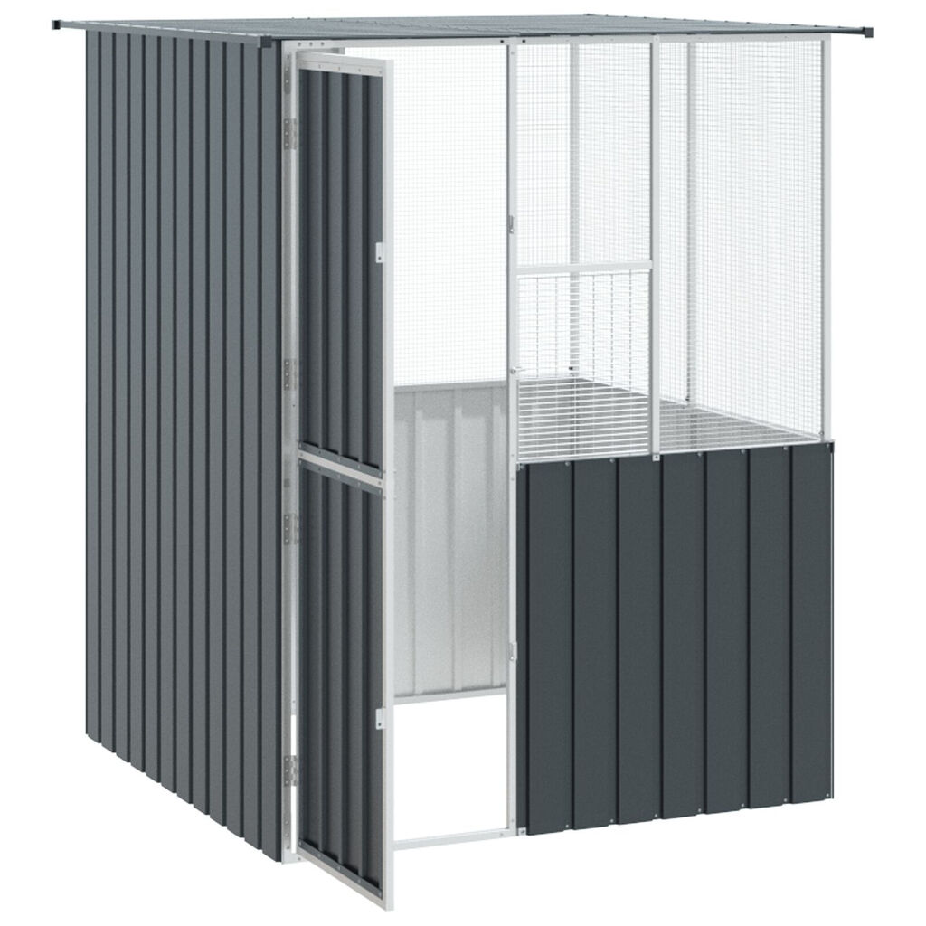 vidaXL Κλουβί Πουλιών Ανθρακί 215x78x200 εκ. Γαλβανισμένος Χάλυβας