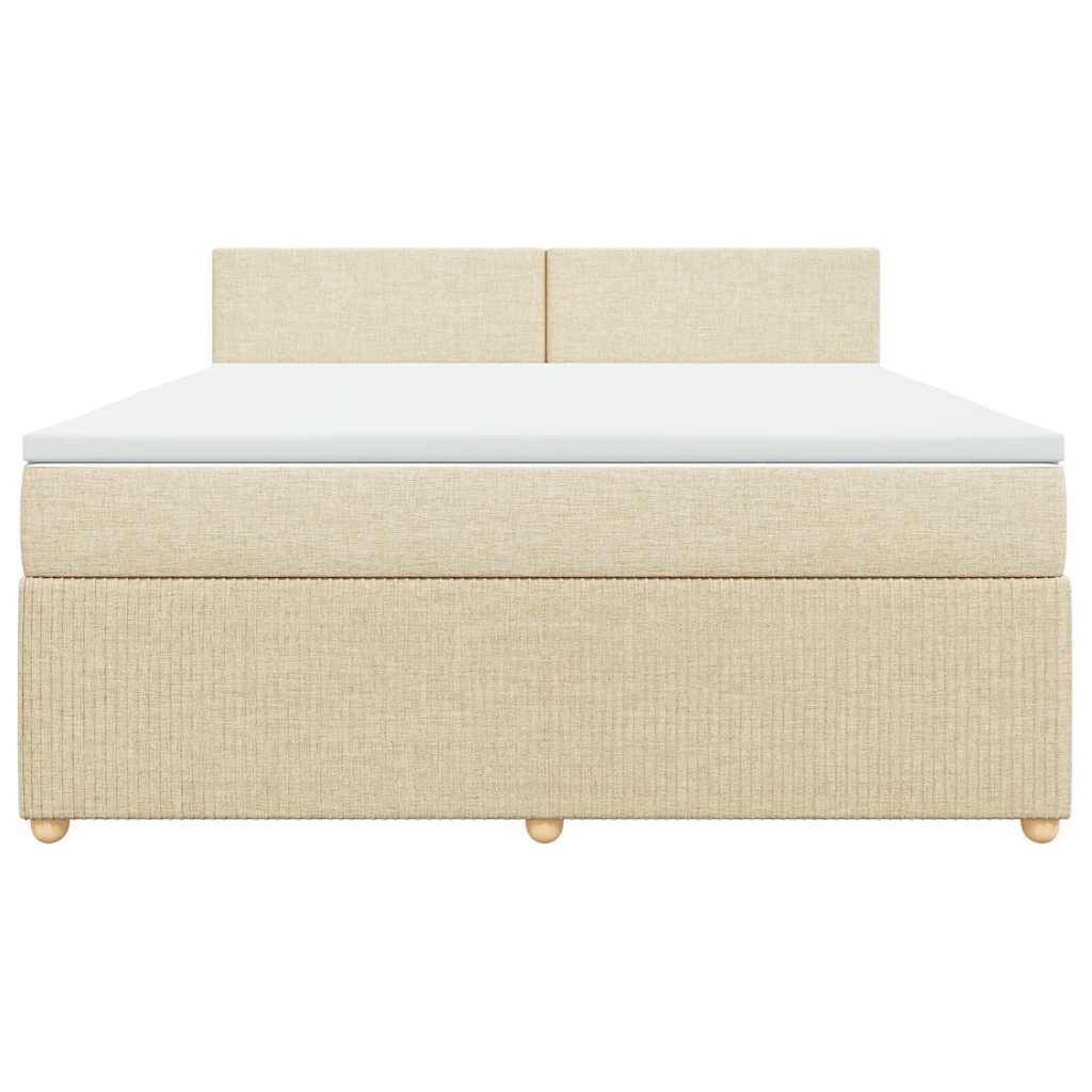 vidaXL Κρεβάτι Boxspring με Στρώμα Κρεμ 180x200 εκ. Υφασμάτινο