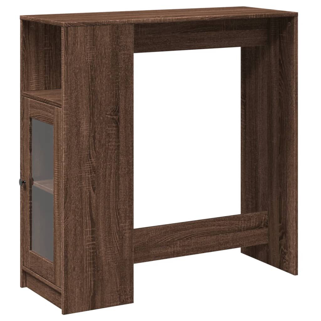 vidaXL Τραπέζι Μπαρ με Ράγες Καφέ Δρυς 101x40x103,5 εκ. Επεξεργ. Ξύλο