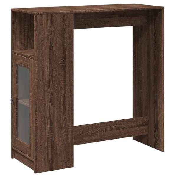 vidaXL Τραπέζι Μπαρ με Ράγες Καφέ Δρυς 101x40x103,5 εκ. Επεξεργ. Ξύλο