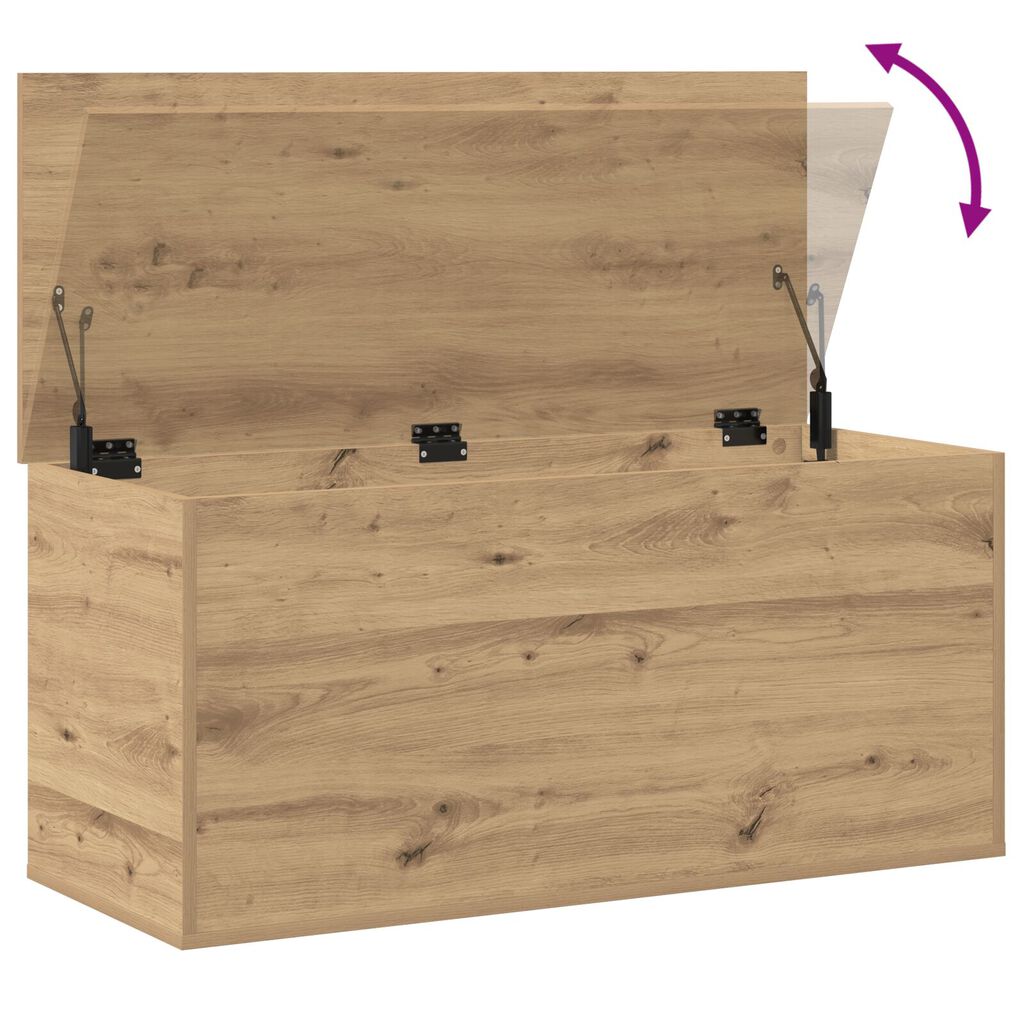 Κουτί αποθήκευσης vidaXL με καπάκι Artisan Oak 100x42x46 εκ. από Κατασκευασμένο Ξύλο
