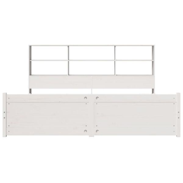 vidaXL Κρεβάτι Βιβλιοθήκη Χωρίς Στρώμα 180x200 εκ Μασίφ Ξύλο Πεύκου