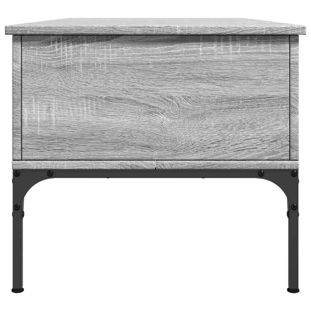 vidaXL Τραπεζάκι Σαλονιού Γκρι Sonoma 100x50x45 εκ Επεξ Ξύλο + Μέταλλο