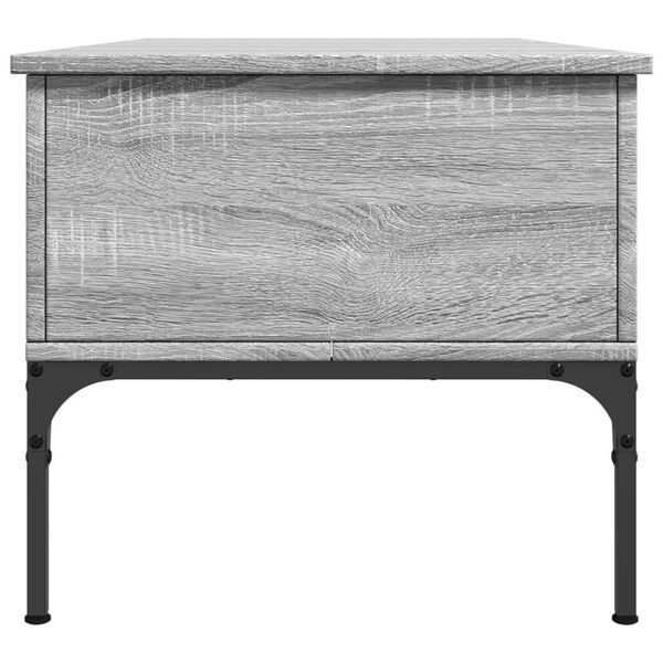 vidaXL Τραπεζάκι Σαλονιού Γκρι Sonoma 100x50x45 εκ Επεξ Ξύλο + Μέταλλο