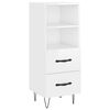 vidaXL Ντουλάπι Γυαλ. Λευκό 34,5 x 34 x 180 εκ. από Επεξεργασμένο Ξύλο