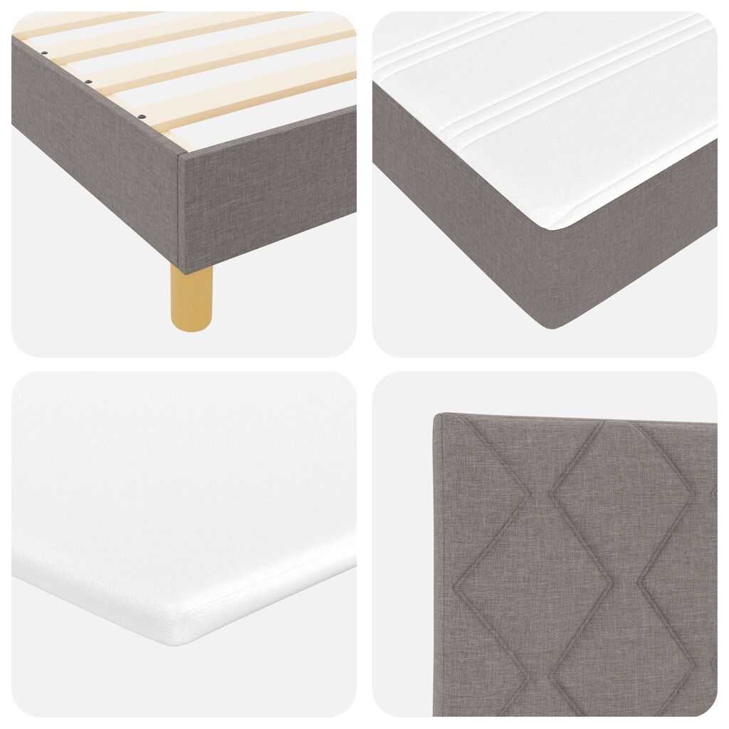 vidaXL Κρεβάτι Box Spring με Στρώμα σε Ταουπέ - 90x190 εκ Ύφασμα