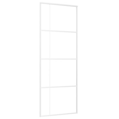 vidaXL Συρόμενη Πόρτα Λευκή 76 x 205 εκ. από Γυαλί ESG / Αλουμίνιο